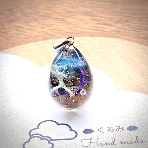 珊瑚の海ペンダント たまご型   20×15mm 前面透明 バチカン付 試作
