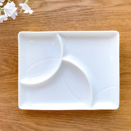 和み　nagomi　三つ仕切皿　七宝　miyama　3parts plate　仕切り皿18cm　特白磁　