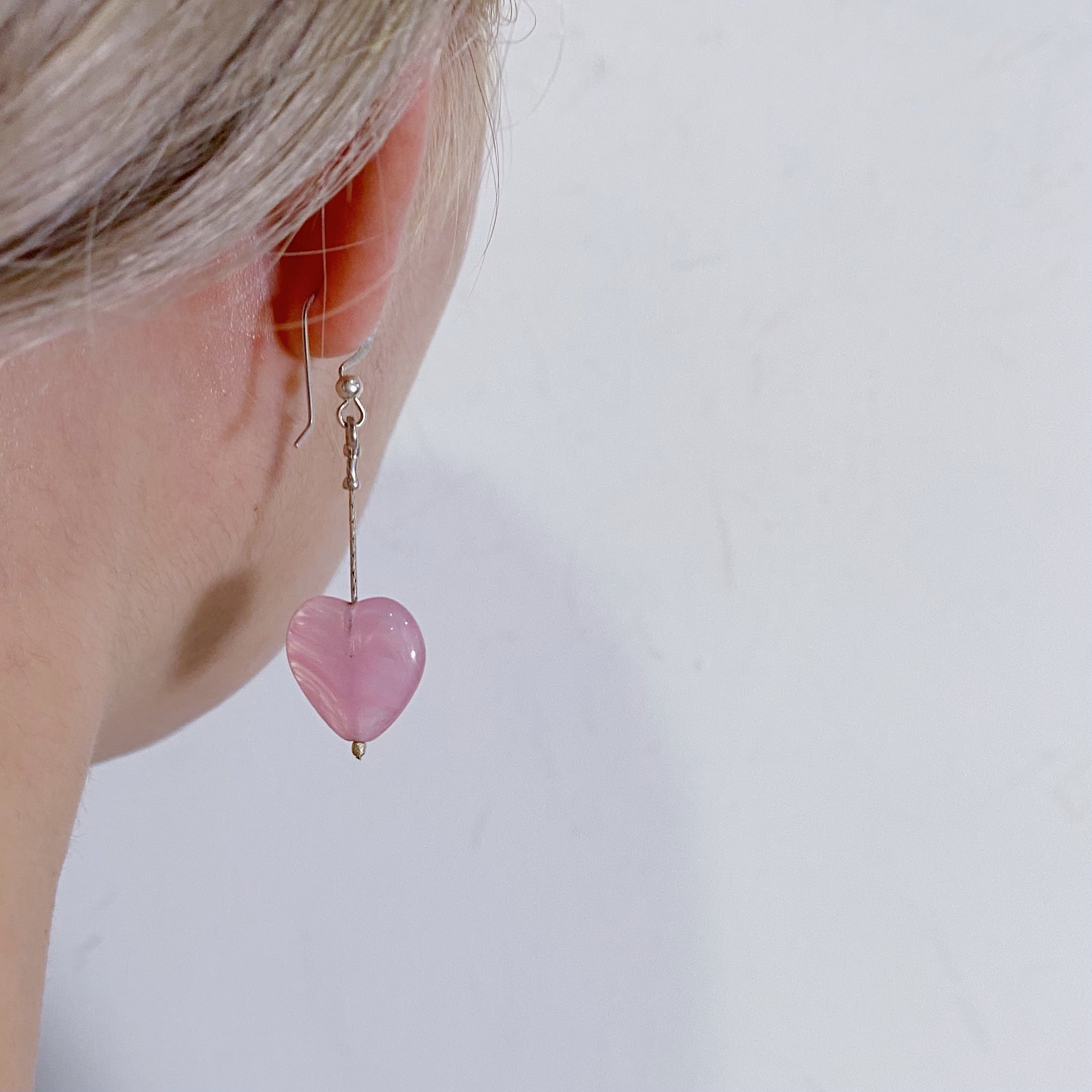 925 silver heart motif pierce【a36】