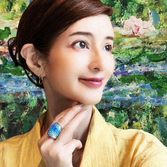 水色睡蓮リング
