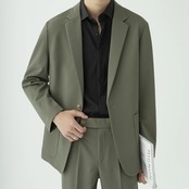 シングルブレスト ノッチドラペル ジャケット＆パンツ セットアップ af0378