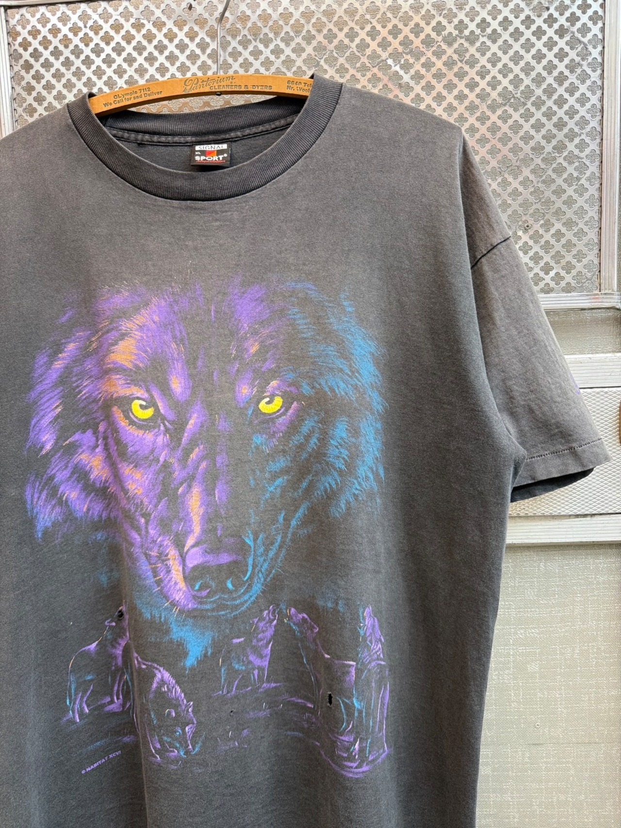 90s HABITAT Faded Wolf  / SIGNAL SPORT made in usa・画像2