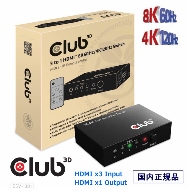 【CSV-1474】Club3D SenseVision USB A to HDMI 2.0 Dual Monitor 4K 60Hz デュアル ディスプレイ 分配ハブ