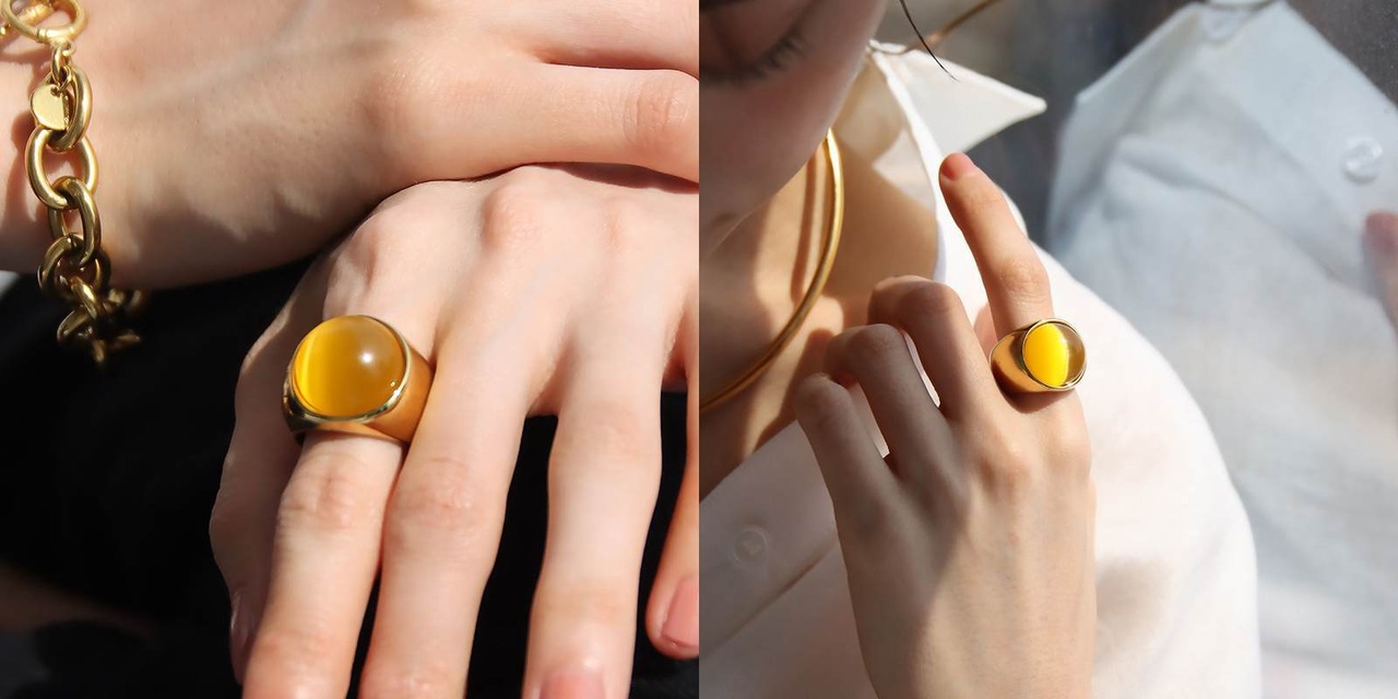 【ネコポス便】リング オーバルカラーリング ガラス カラフル クリア 金属アレルギー サージカルステンレス レディース 大きめ ホワイト イエロー ダークグレー オレンジ ピンク ブルー グリーン ロイヤルブルー 大人 トレンド 幅広 2219