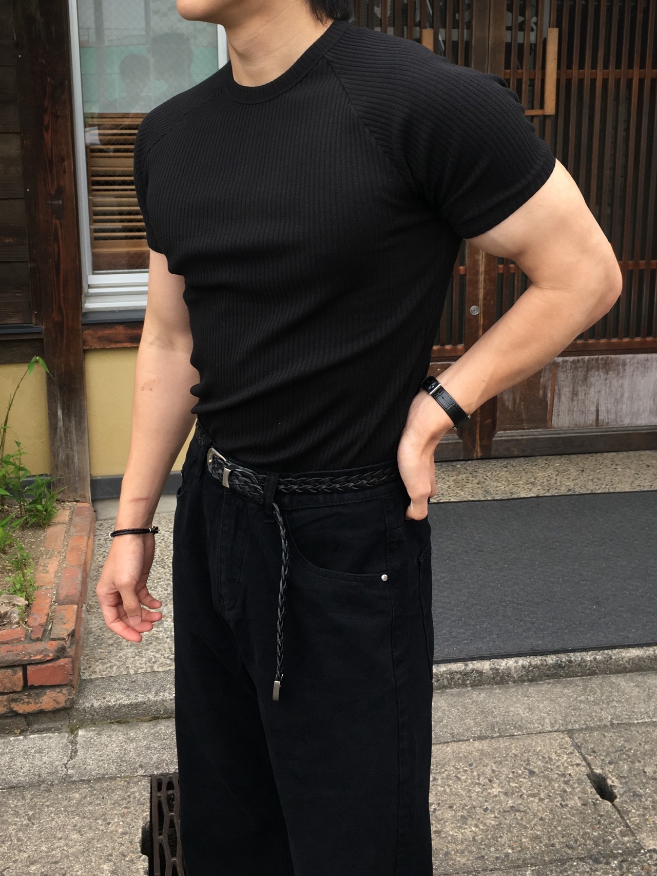 【MuscleFit】Ribbed Slim Raglan Tee - 11