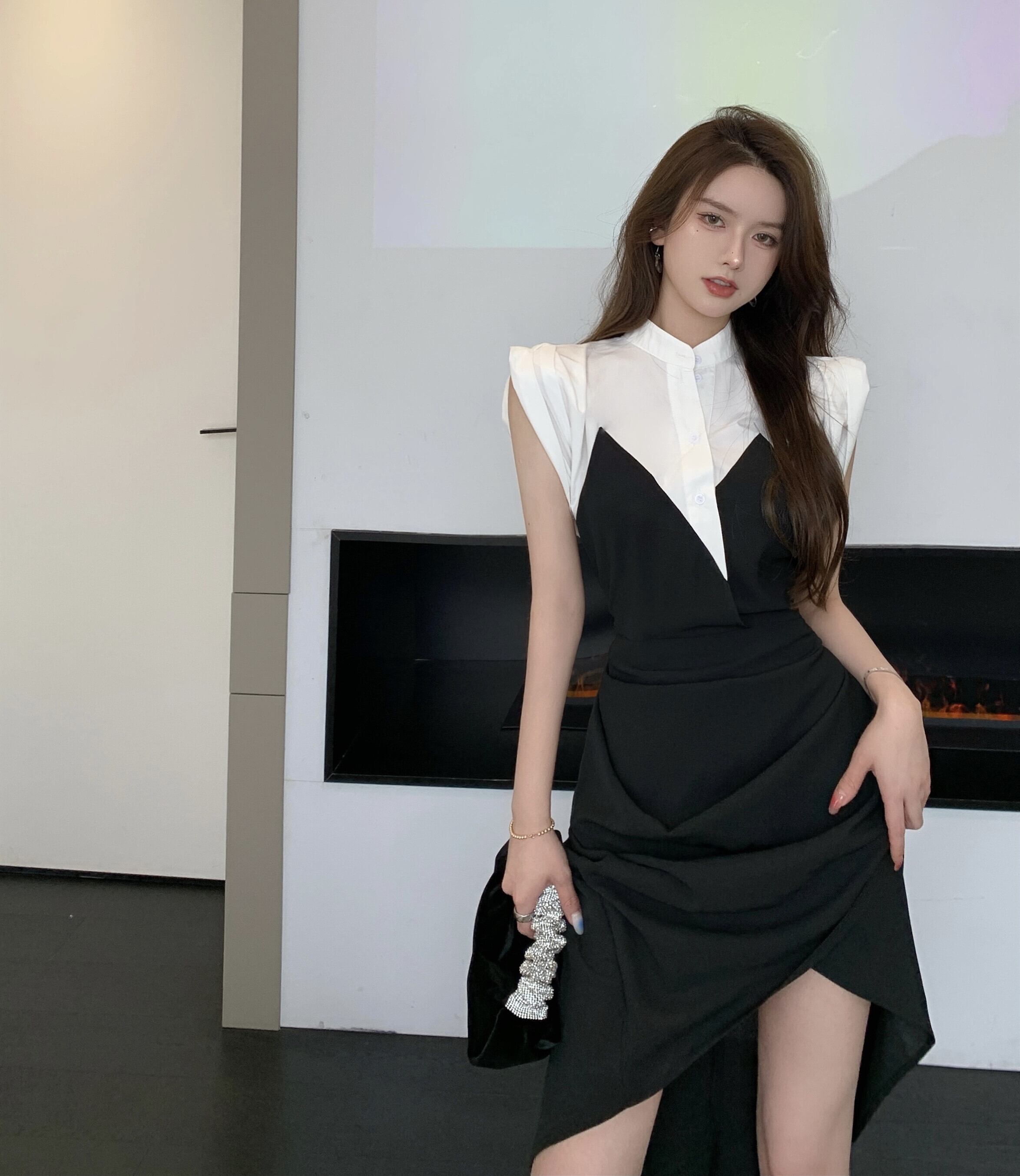 スタイルドレス サマースカート ウェスト 夏物 ブラックストロベリース58826215569