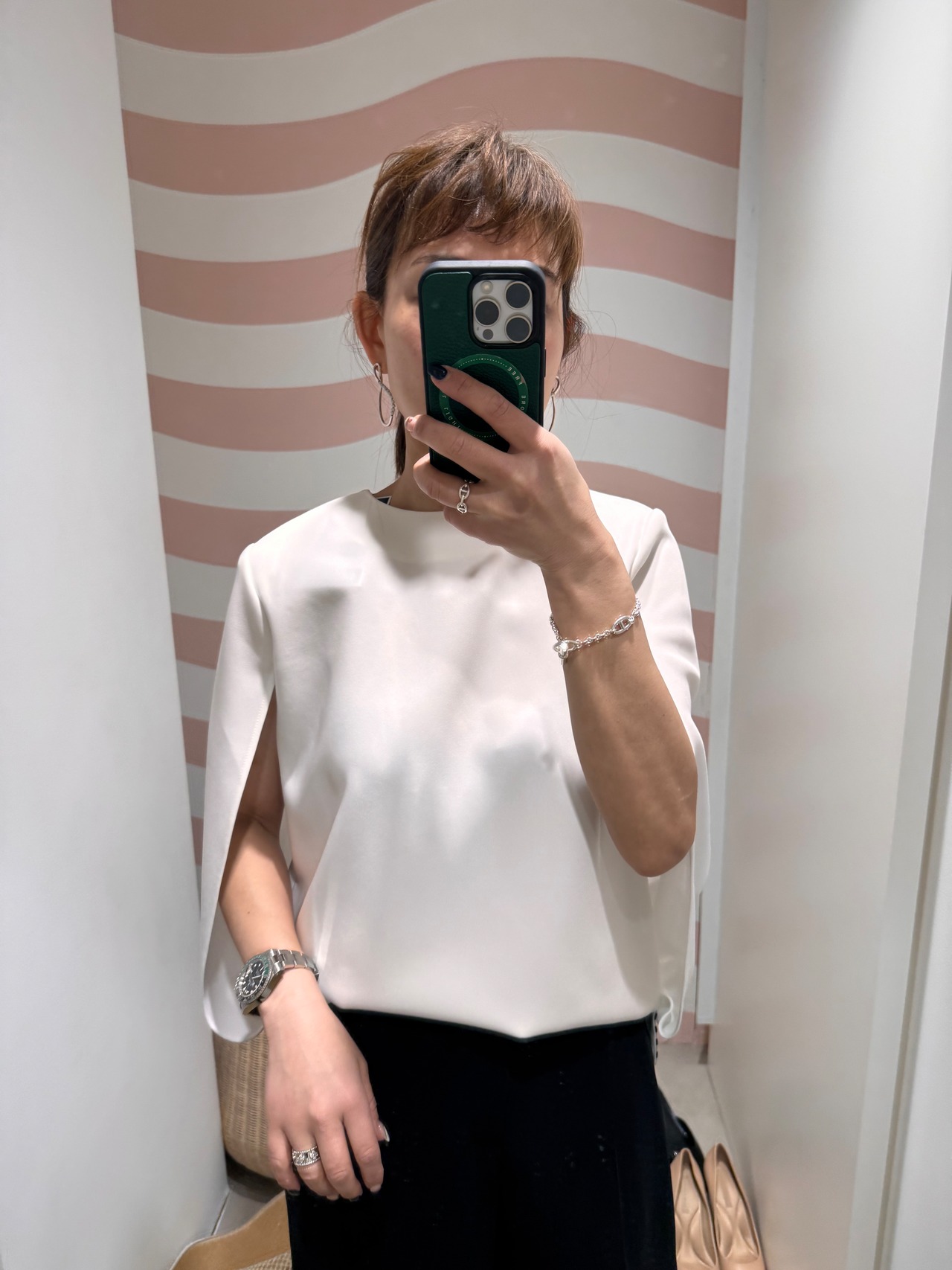 BORDERS at BALCOMY CAPE BLOUSE 3色展開　ボーダーズアットバルコニー　ケープブラウス