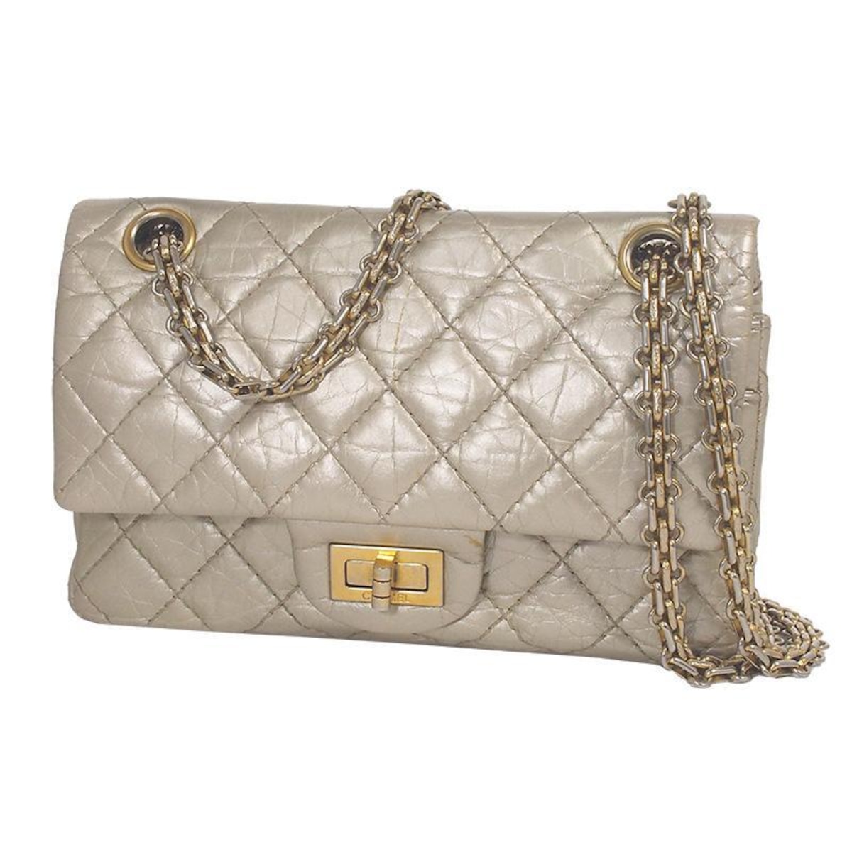 シャネル CHANEL 2.55 ミニ マトラッセ Wフラップ チェーン ショルダー 