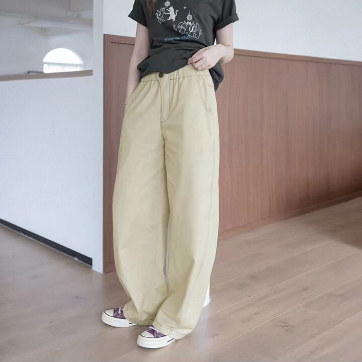 ウエストゴム ダーツワイドパンツ L1346