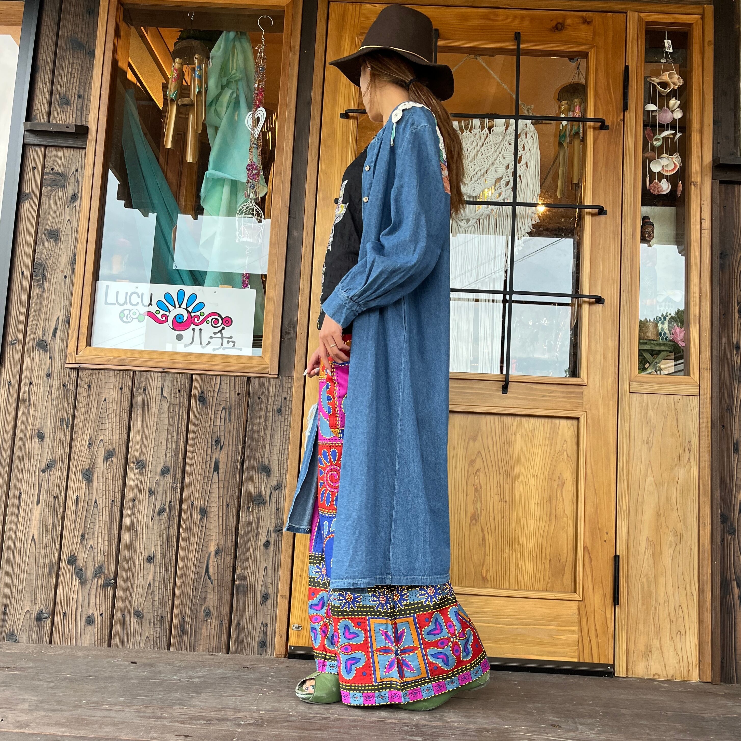 ボヘミアンリメイクデニムワンピース | アジアン雑貨ルチュ 