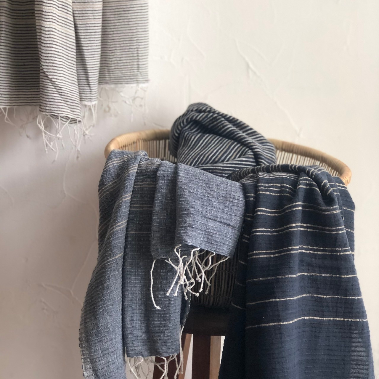 SABAHAR 手織綿ショール 70x220