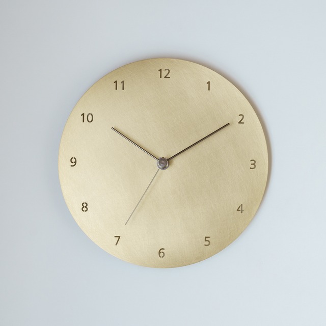 壁掛け時計 ＜タイプ2-220＞ 数字入り / 真鍮　minimal wall clock <type2-220 number> / brass