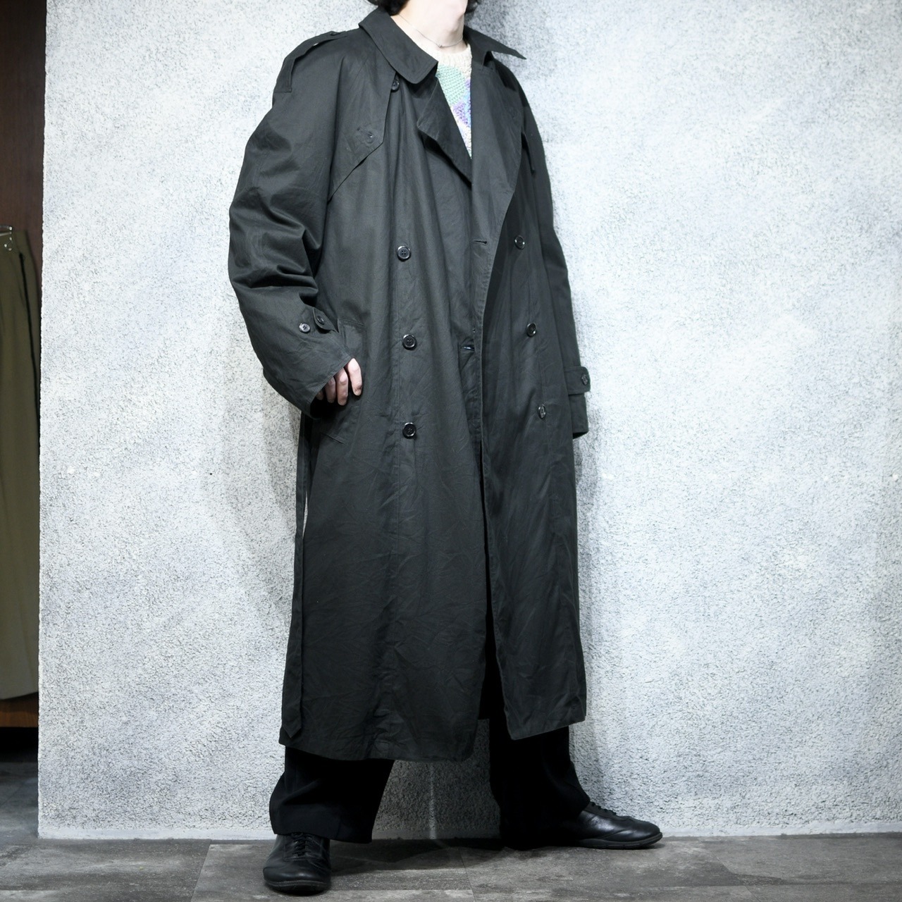 London Fog black trench coat