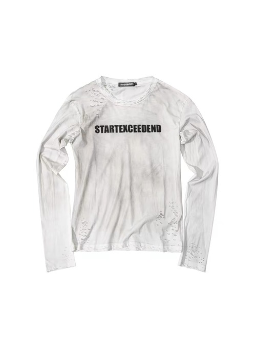 【STARTEXCEEDEND】DISTRESSED WING PRINT LONG SLEEVE TEE