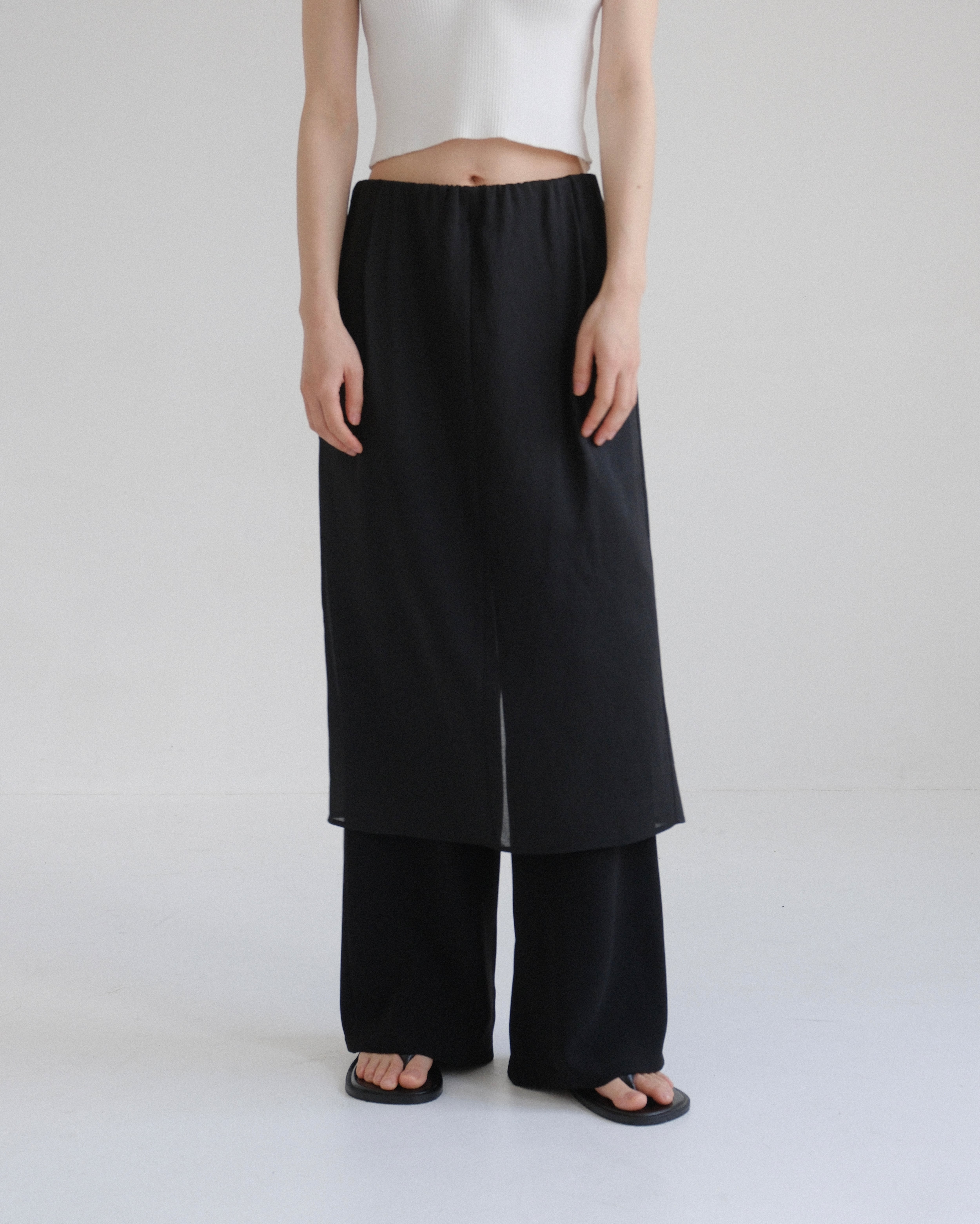 aere layered pants ブラック36 layered pants - made in Japan - | aéré