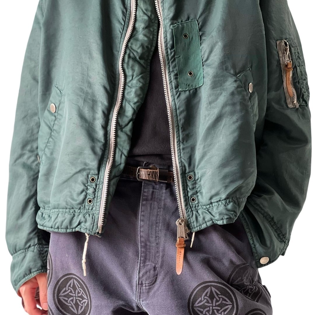 80s dezert+】Vintage detail Reversible flight bomber jacket 80s dezert+】Vintage detail Reversible flight bomber jacket