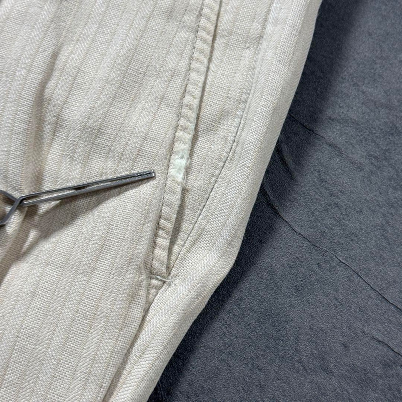 LINEN COTTON trousers W36L30 古着 - 17