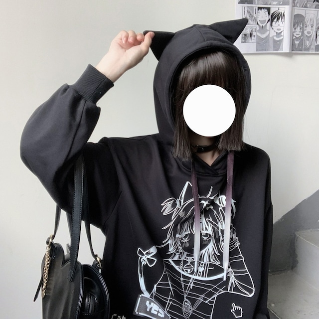 Crazygirl パーカー ねこ耳 魔法少女 病み可愛い Jk クール 地雷系 原宿系 オルチャン 10代 代 Dressyなモード系 ゴシック専門店 Ladies Fashion Seasonz