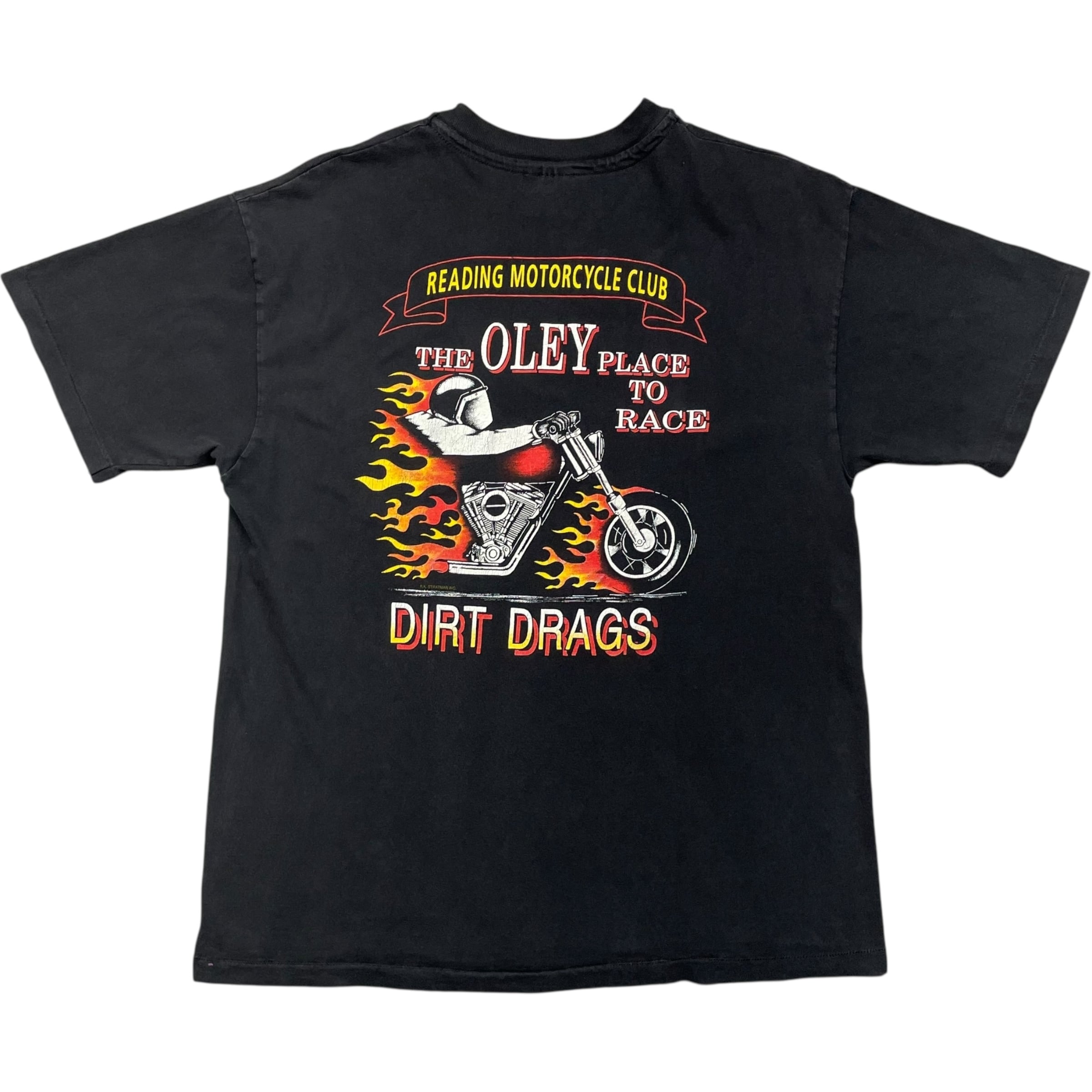 《L》 Hanes ヘインズ Tシャツ 胸ポケット リーディング・モーターサイクル・クラブ バックプリント ブラック USA製 90年代 vintage no.8645