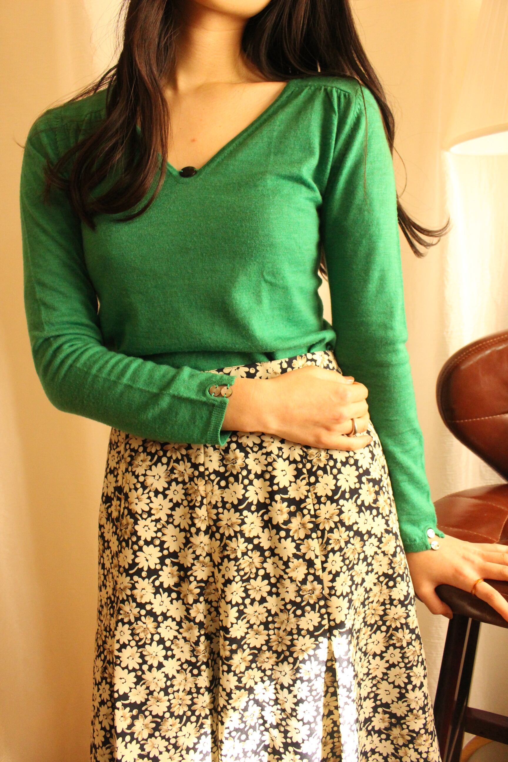 Italian vintage グリーンニット