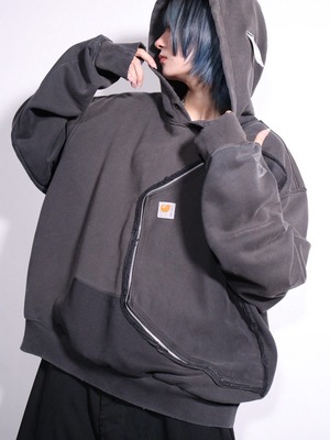 REMAKE / ”Carhartt” side-zip pocket hoodie