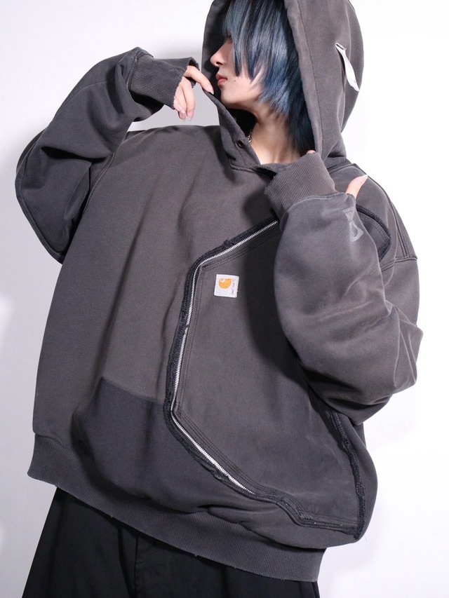 REMAKE / ”Carhartt” side-zip pocket hoodie