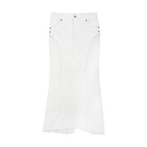 【bonnae】Washed denim skirt White