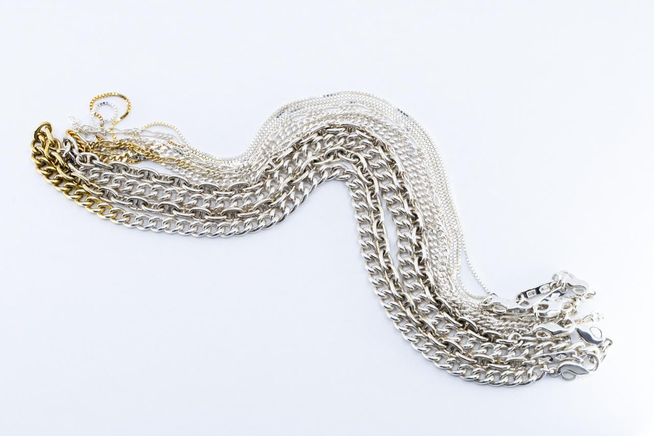 C-054 Interlock chain necklace(TYPE A)(45cm)( 24K Gradient Gold Plated)