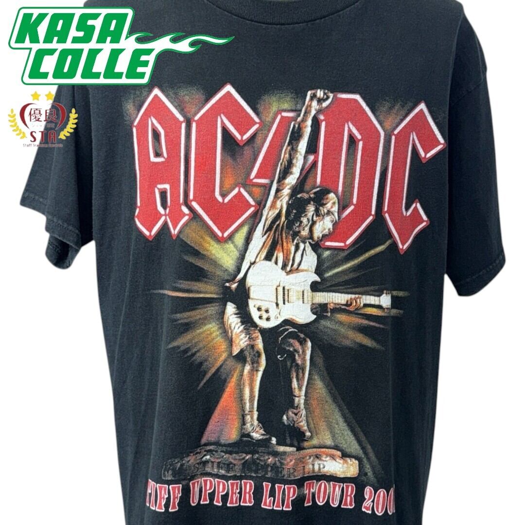 ACDC Stiff Upper Lip ヴィンテージ ツアーTシャツ S ACDC Stiff Upper Lip ヴィンテージ ツアーTシャツ S