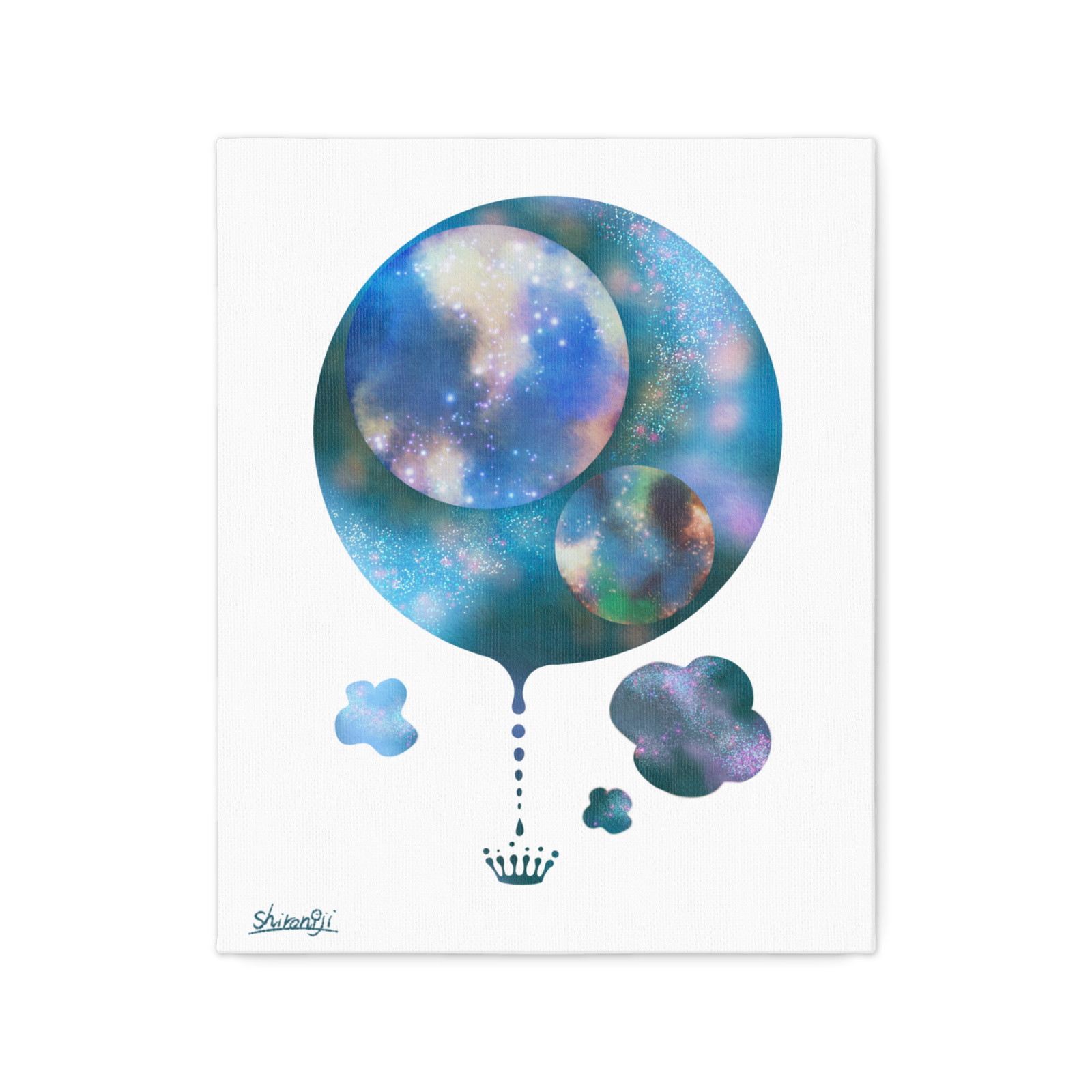 うちゅうのなかにうちゅう キャンバスアート インテリア 絵 宇宙 惑星 ギャラクシー コスモ にじいろのせかいのおはなし
