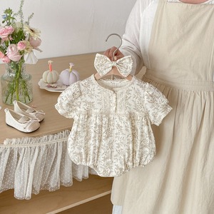 【BABY】総柄半袖ロンパース