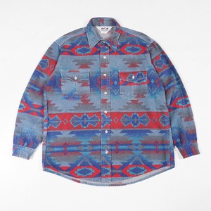 The Sportsman’s Guide chamois cloth shirt Aztec M/L 80's USA製 ネイティブ柄 シャモアクロスシャツ