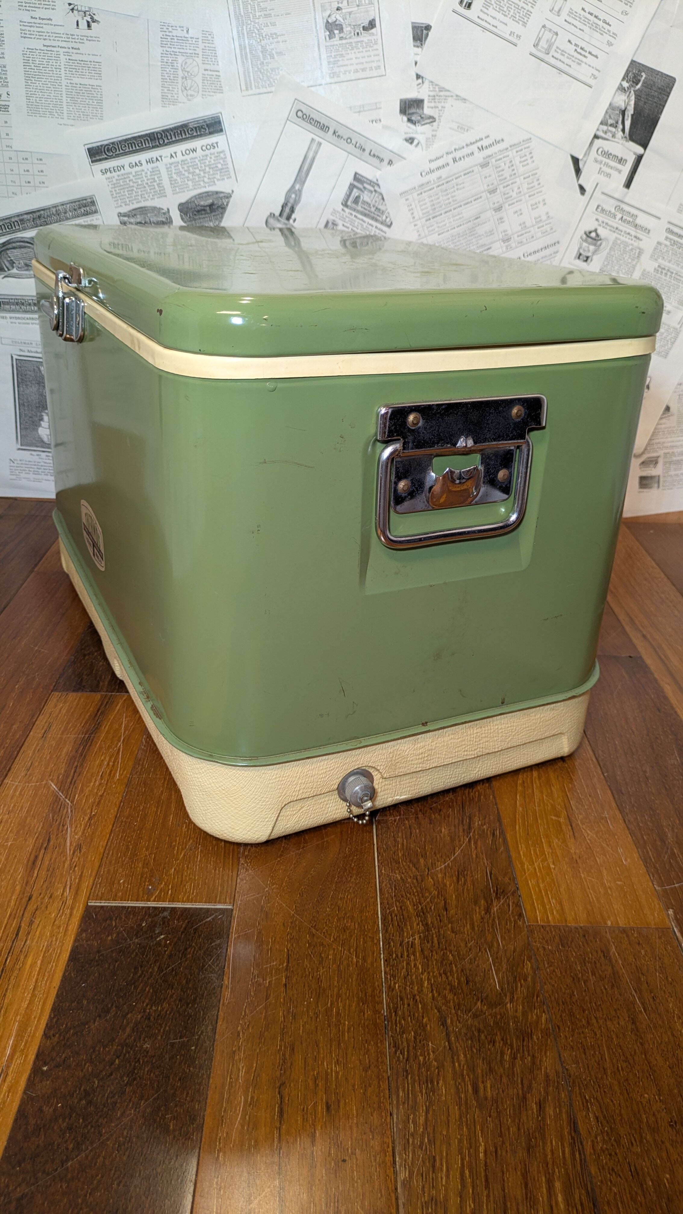 Vintage Thermos Cooler Box SteelBelt AvocadoGreen ビンテージ