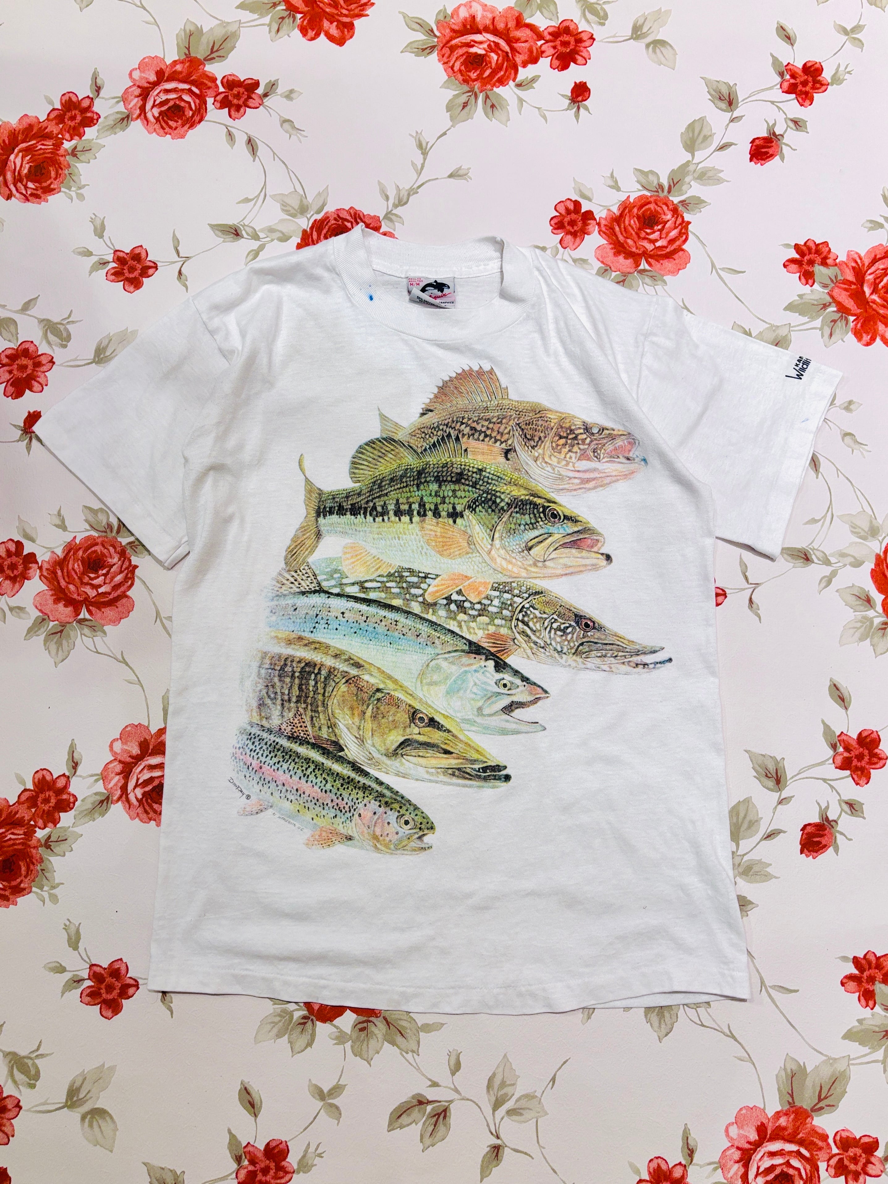 【kids vintage】 fish T-sh. about10-12y