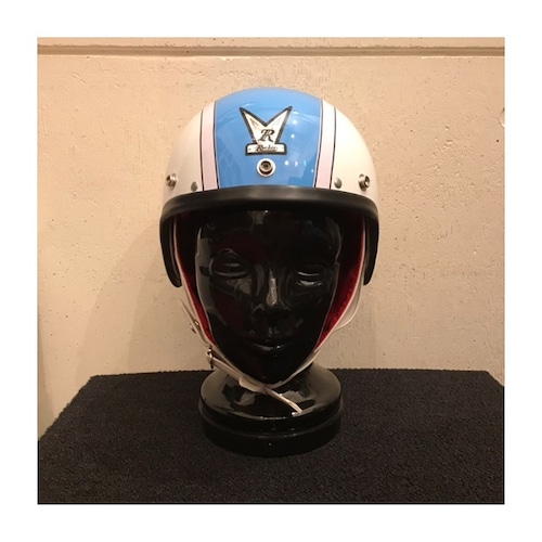 Rocket Helmet / Rocket Ⅲ  White × Sax (with snap button)