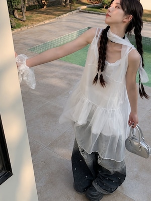 Vintage Tulle Camisole Dress*S-411