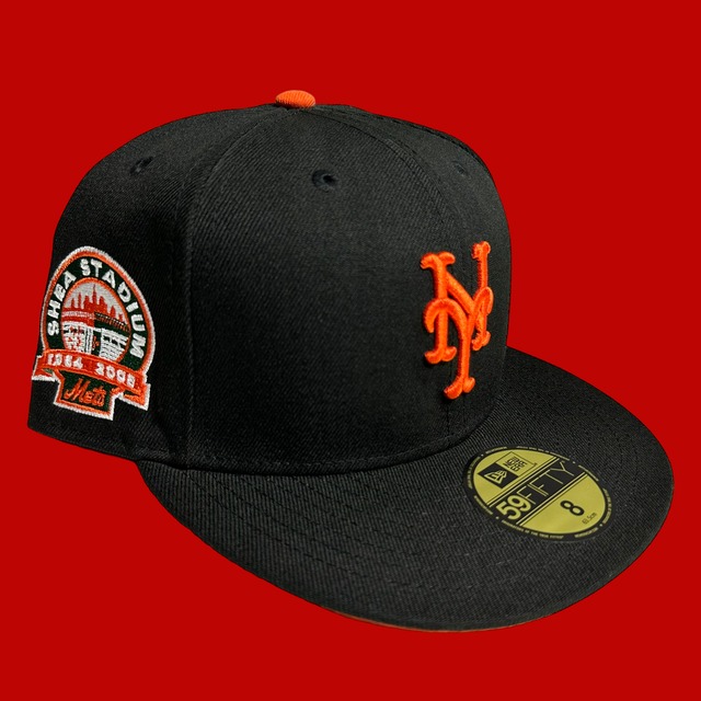 New York Mets Shea Stadium New Era 59Fifty Fitted / Black (Orange Brim)