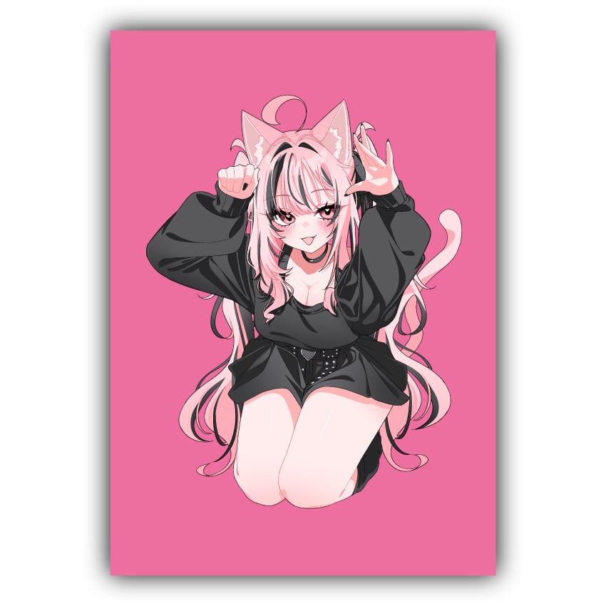 GRAPE BRAIN ネコマタノマタ グリッターポスター GRAPE BRAIN x にゃ〜トギャラリー