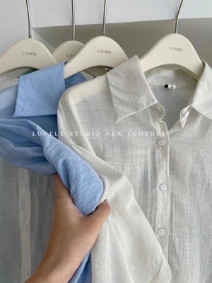 バックボタンシアーシャツ　AJ2205-681