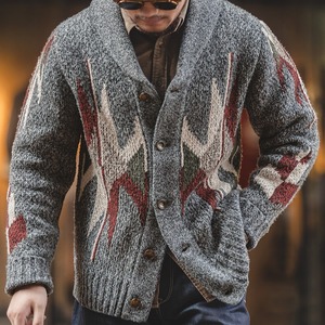 Geometric Knitted Cardigan Sweater / ジオメトリック ニット カーディガン セーター
