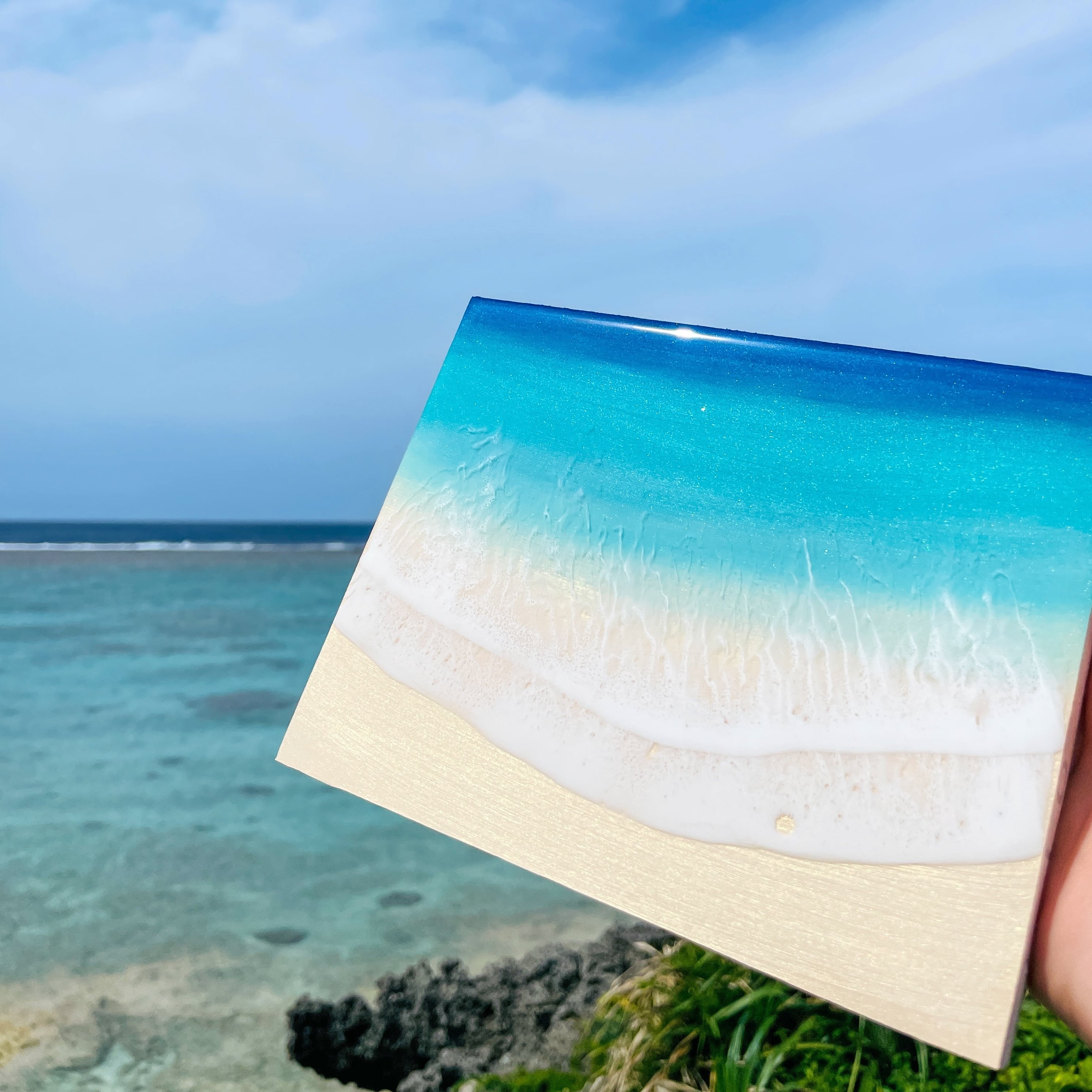 レジンアート 海の風景 与論島　百合が浜 uminote公式通販 BASE店