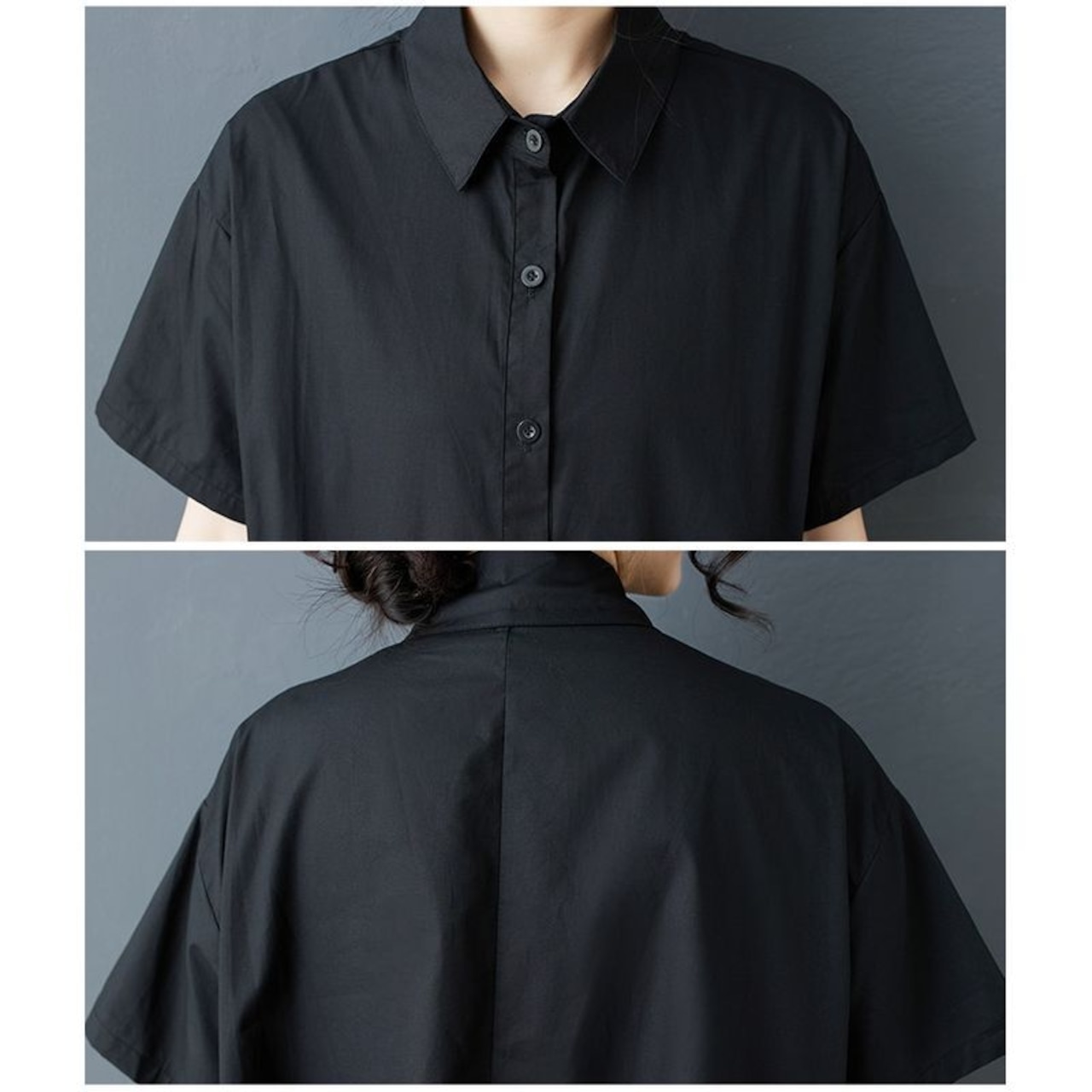 3Dローズ柄 ロング シャツワンピース 30251