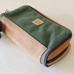 ヘンプコットン ポーチ /  hemp cotton porch/  グリーン×マスタード