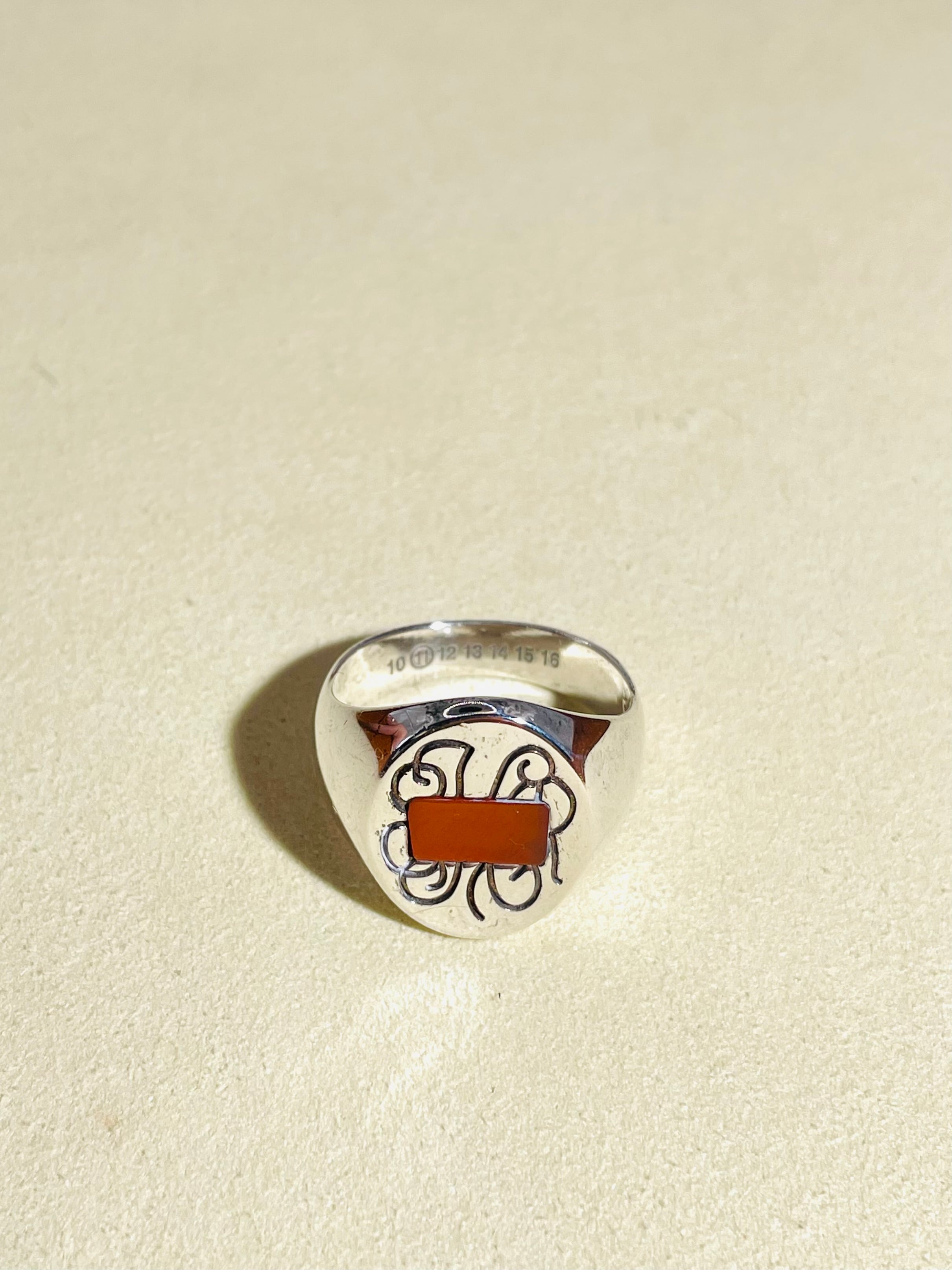 Carnelian Accent Signet Ring #19 -Maison Margiela-