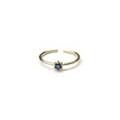 S925 ROUND BLUE ZIRCONIA RING GOLD
