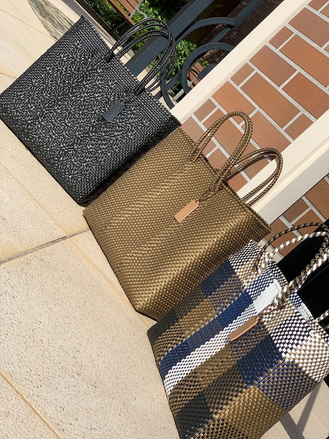 S Mercado Bag (Normal handle) Navy/White/Gold/Black