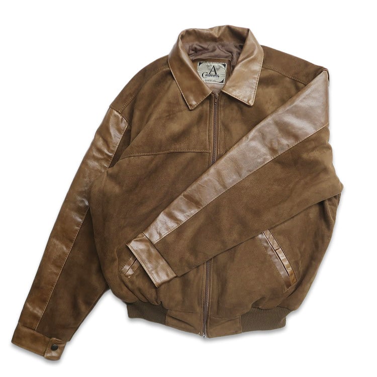 古着 Armani Collezioni ジップアップジャケット ブルゾン ブラウン