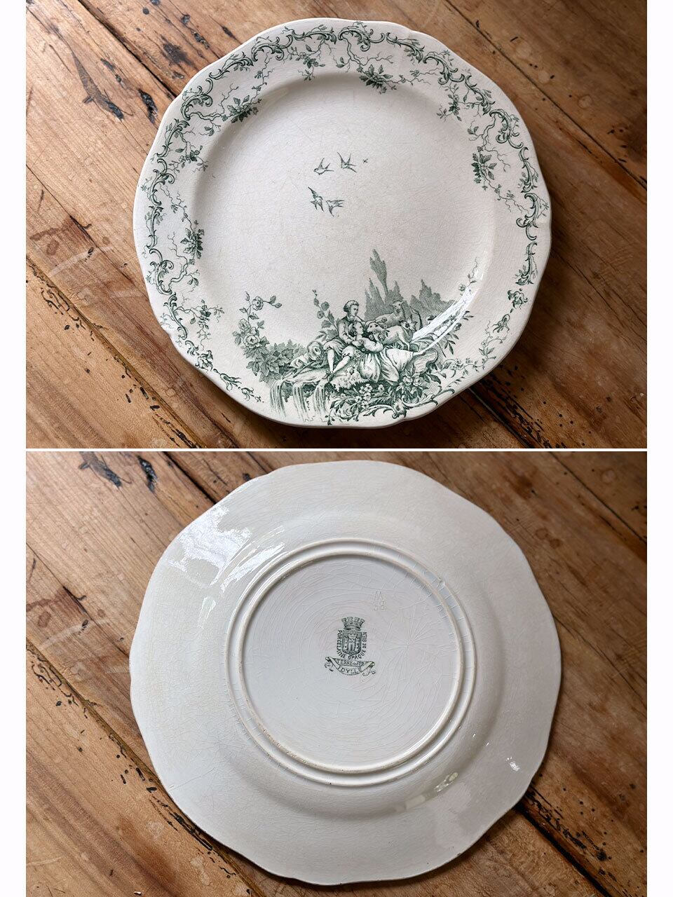 Gien デザートプレート 貴婦人と紳士 お皿 | Brocante de La Cocotte