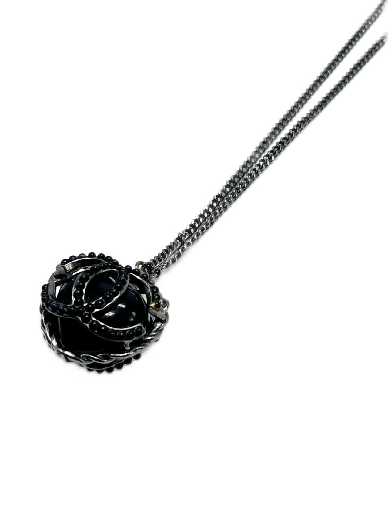CHANEL　ココマーク　ハートネックレス　フェイクブラックパールネックレス