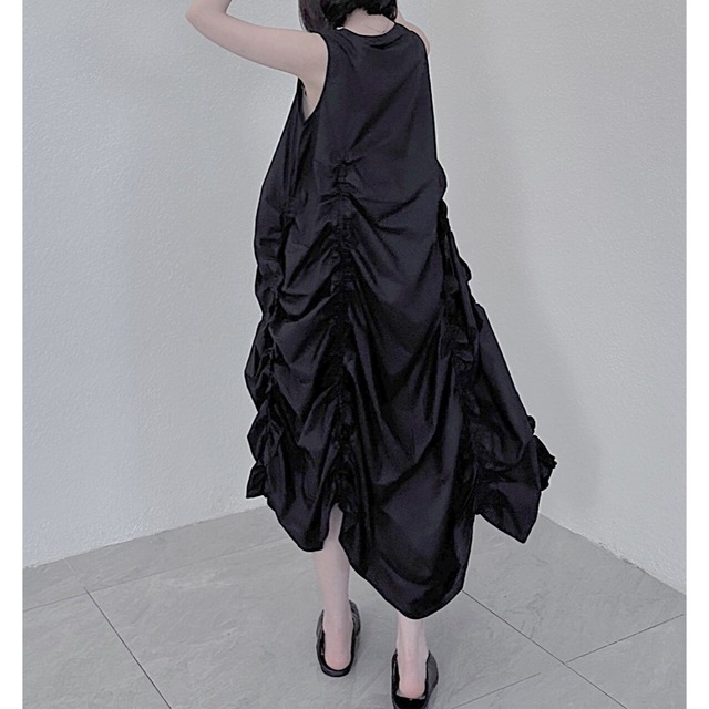 Shirring maxi dress C0149
